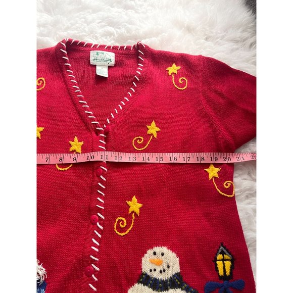 The Quacker Factory Holiday Christmas Cardigan Sweater Size S - Picture 9 of 9